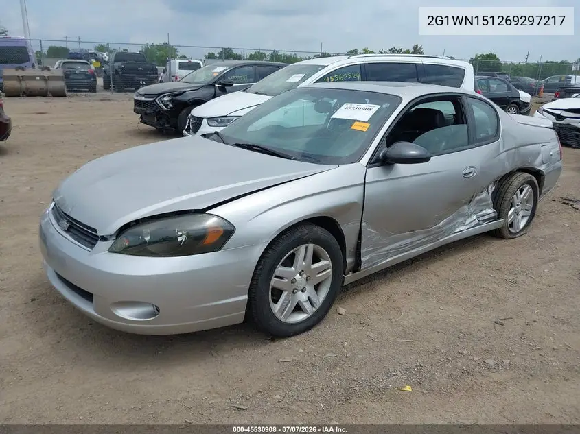 2006 Chevrolet Monte Carlo Ltz VIN: 2G1WN151269297217 Lot: 45530908