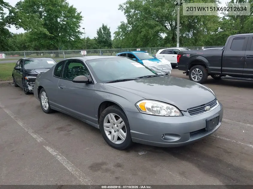 2006 Chevrolet Monte Carlo Lt VIN: 2G1WK151X69212634 Lot: 45565916