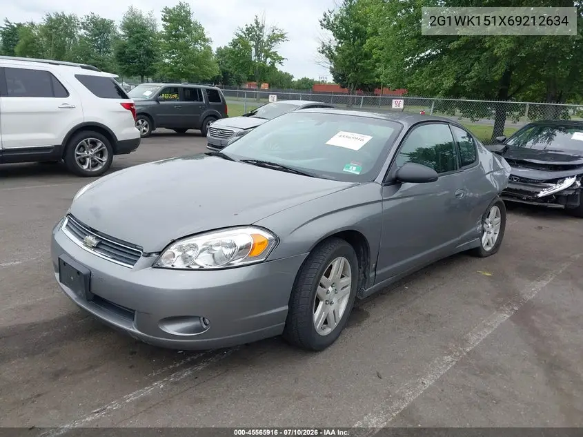 2006 Chevrolet Monte Carlo Lt VIN: 2G1WK151X69212634 Lot: 45565916