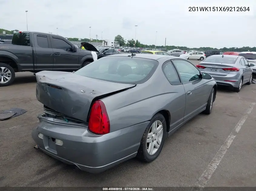 2006 Chevrolet Monte Carlo Lt VIN: 2G1WK151X69212634 Lot: 45565916