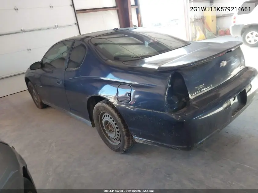 2007 Chevrolet Monte Carlo Ls VIN: 2G1WJ15K579214661 Lot: 44175268