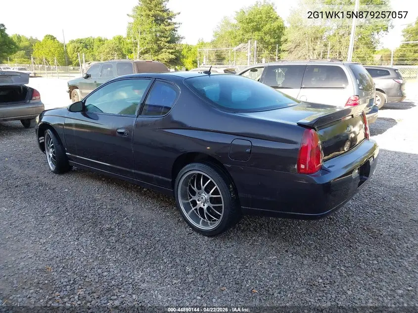 2007 Chevrolet Monte Carlo Lt VIN: 2G1WK15N879257057 Lot: 44890144