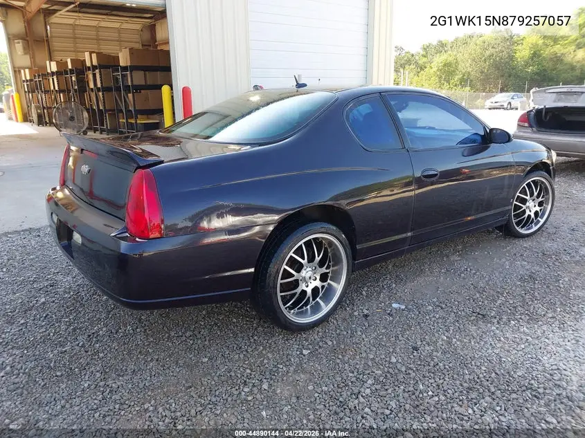 2007 Chevrolet Monte Carlo Lt VIN: 2G1WK15N879257057 Lot: 44890144