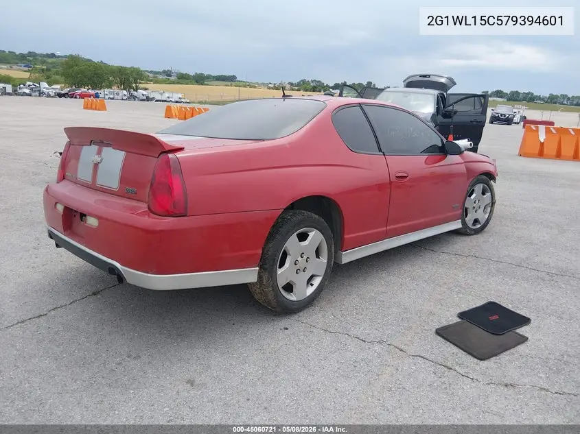 2007 Chevrolet Monte Carlo Ss VIN: 2G1WL15C579394601 Lot: 45060721