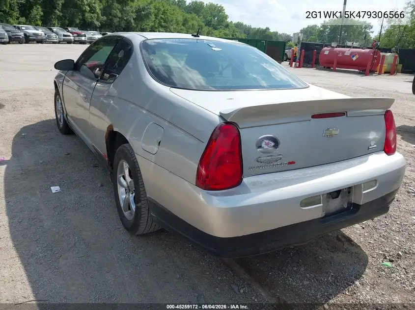 2007 Chevrolet Monte Carlo Lt VIN: 2G1WK15K479306566 Lot: 45259172