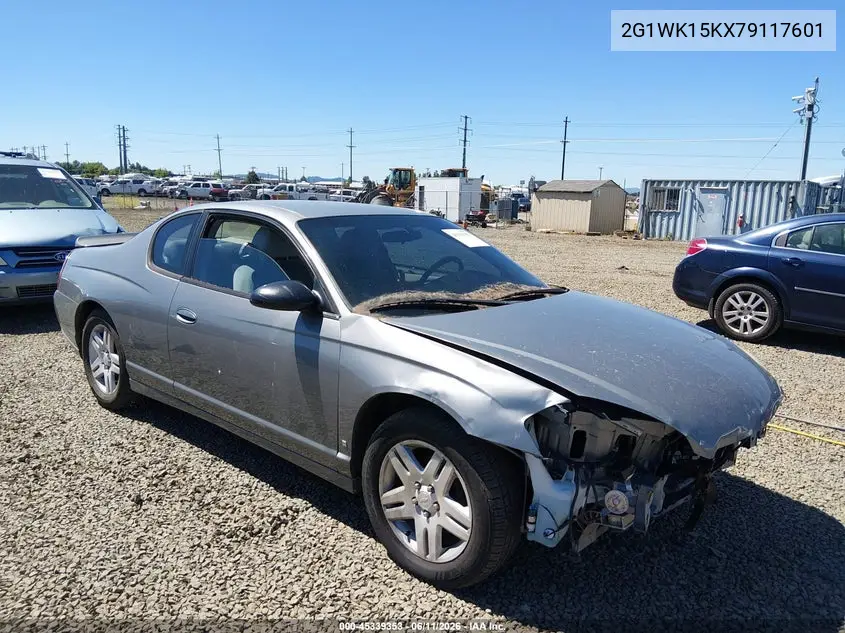 2007 Chevrolet Monte Carlo Lt VIN: 2G1WK15KX79117601 Lot: 45339353