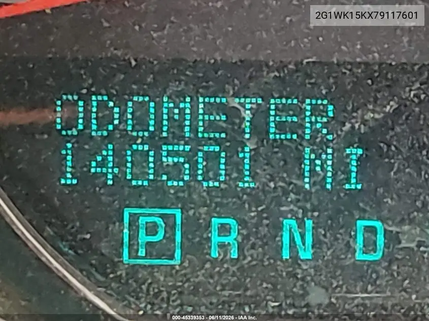 2007 Chevrolet Monte Carlo Lt VIN: 2G1WK15KX79117601 Lot: 45339353
