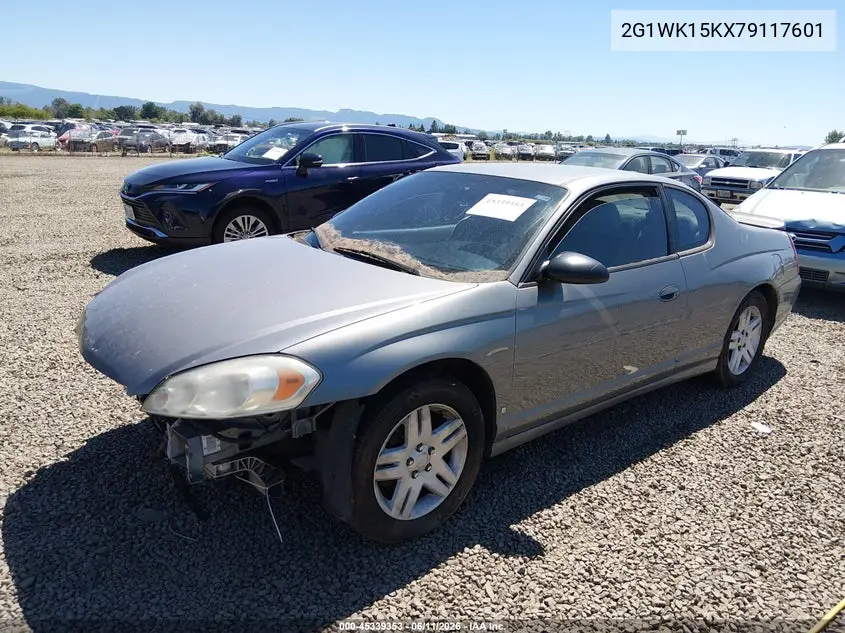 2007 Chevrolet Monte Carlo Lt VIN: 2G1WK15KX79117601 Lot: 45339353