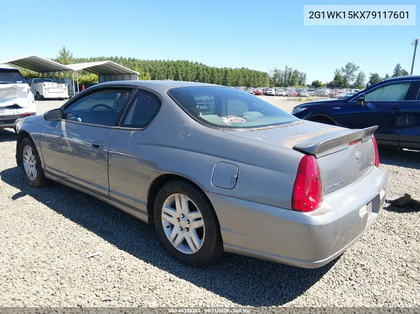 2007 Chevrolet Monte Carlo Lt VIN: 2G1WK15KX79117601 Lot: 45339353