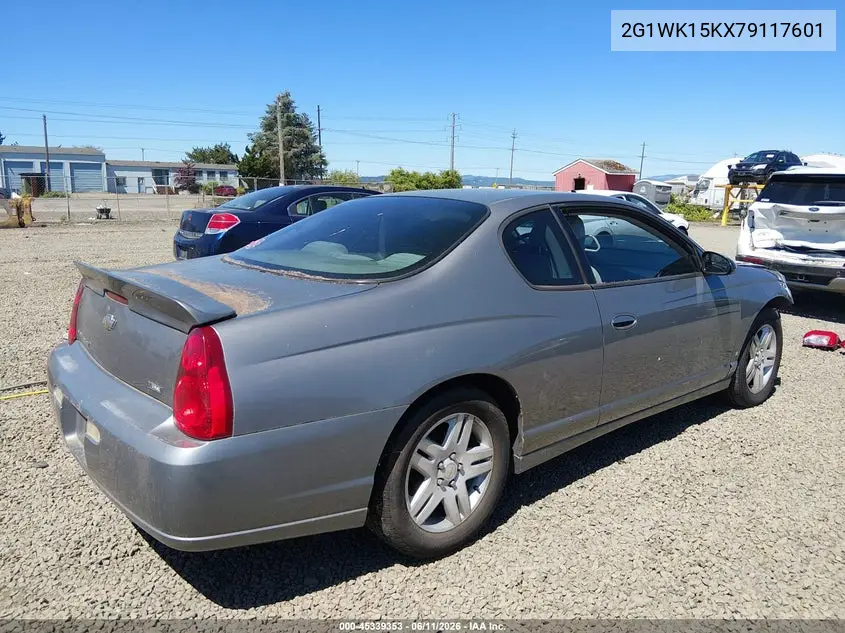 2007 Chevrolet Monte Carlo Lt VIN: 2G1WK15KX79117601 Lot: 45339353