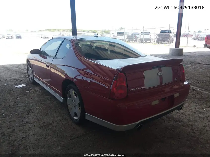2007 Chevrolet Monte Carlo Ss VIN: 2G1WL15C979133018 Lot: 45581978