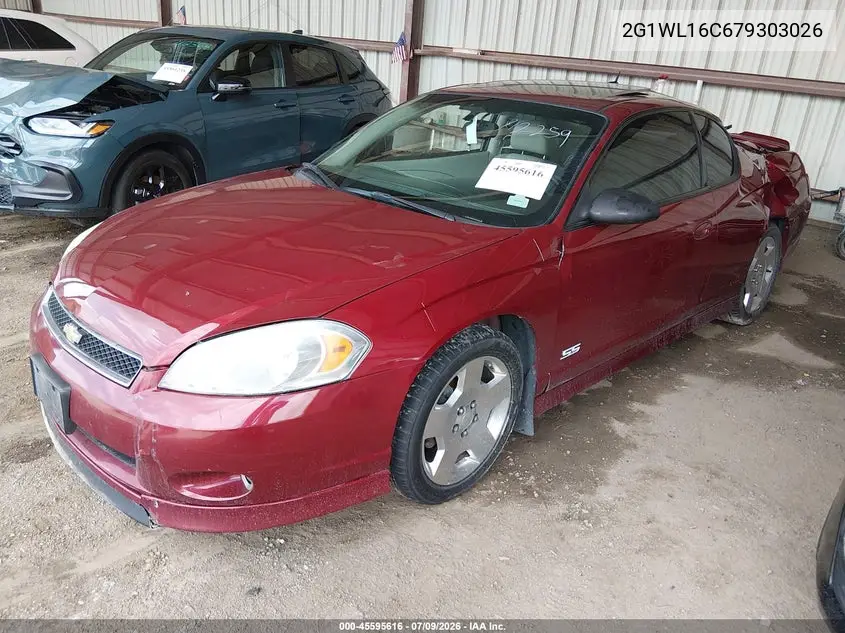 2007 Chevrolet Monte Carlo Ss VIN: 2G1WL16C679303026 Lot: 45595616
