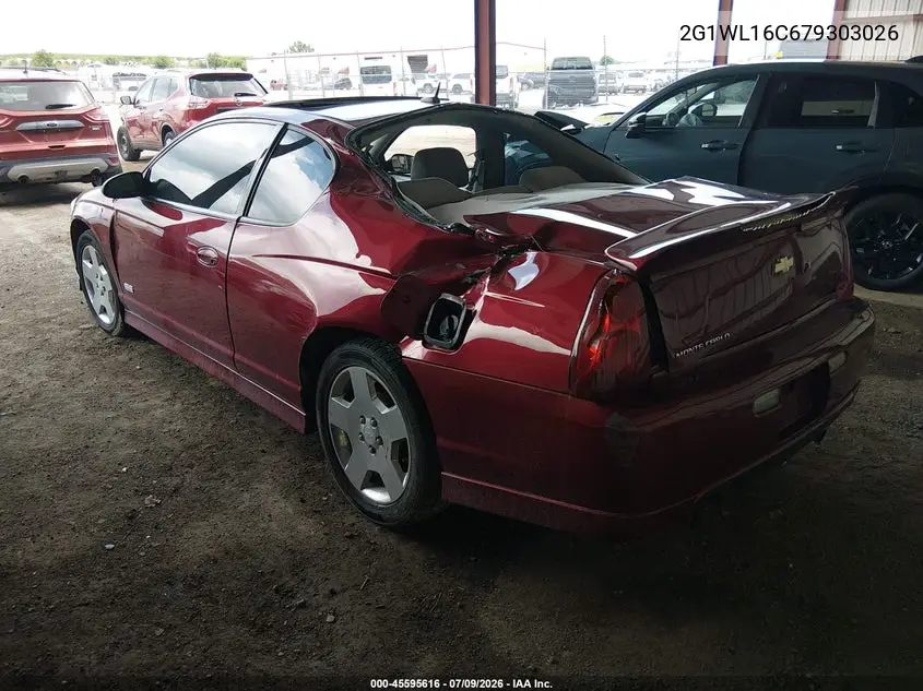 2007 Chevrolet Monte Carlo Ss VIN: 2G1WL16C679303026 Lot: 45595616