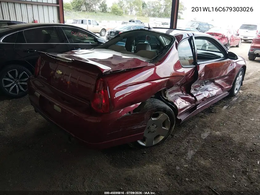 2007 Chevrolet Monte Carlo Ss VIN: 2G1WL16C679303026 Lot: 45595616