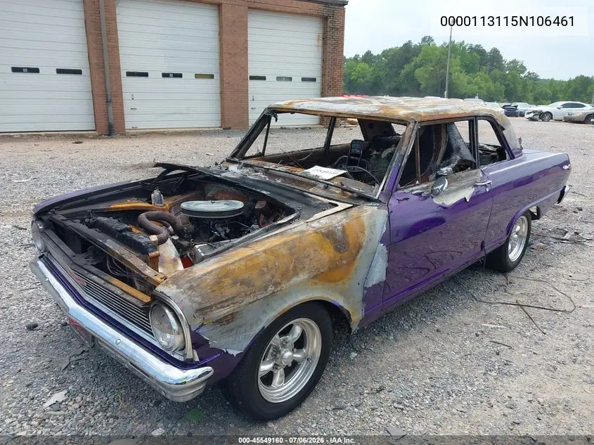 1965 Chevrolet Nova VIN: 0000113115N106461 Lot: 45549160