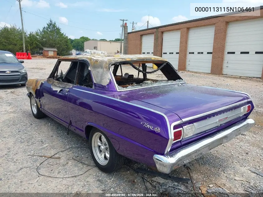 1965 Chevrolet Nova VIN: 0000113115N106461 Lot: 45549160