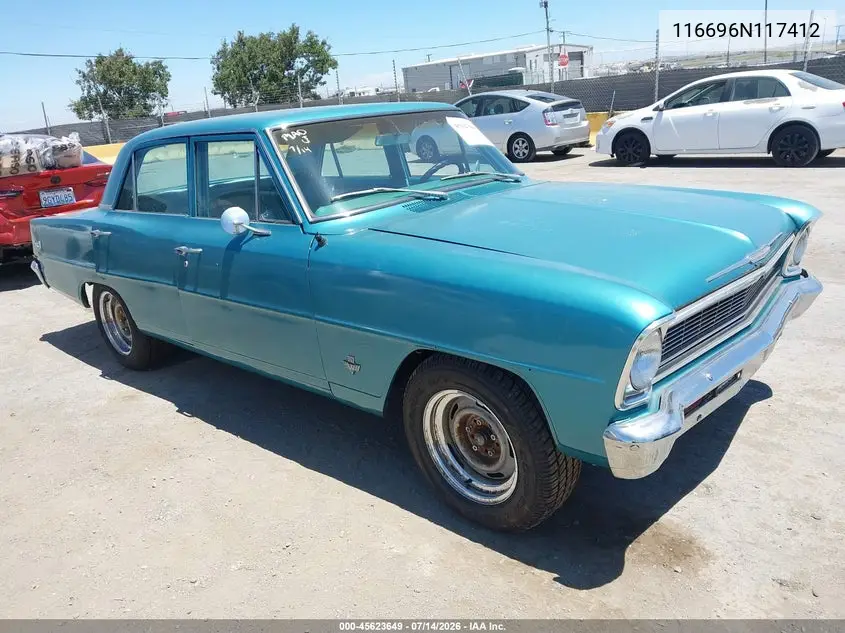 1966 Chevrolet Nova VIN: 116696N117412 Lot: 45623649
