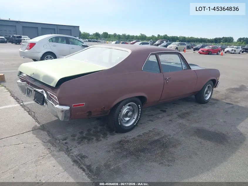 1972 Chevrolet Nova VIN: 1X27F2W218967 Lot: 45364836