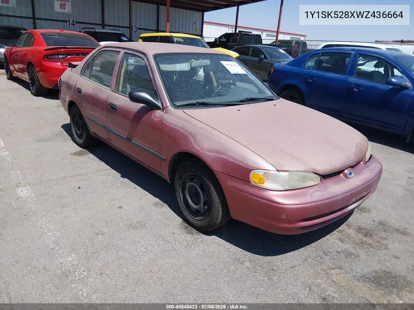 1998 Chevrolet Prizm VIN: 1Y1SK528XWZ436664 Lot: 45545423