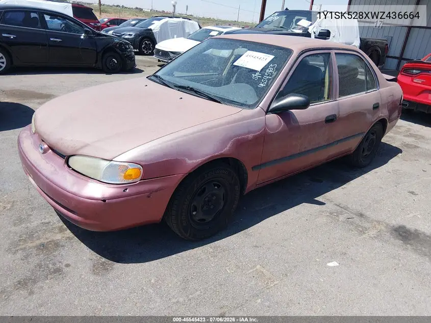 1998 Chevrolet Prizm VIN: 1Y1SK528XWZ436664 Lot: 45545423