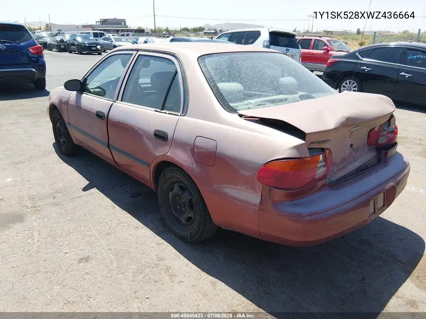 1998 Chevrolet Prizm VIN: 1Y1SK528XWZ436664 Lot: 45545423