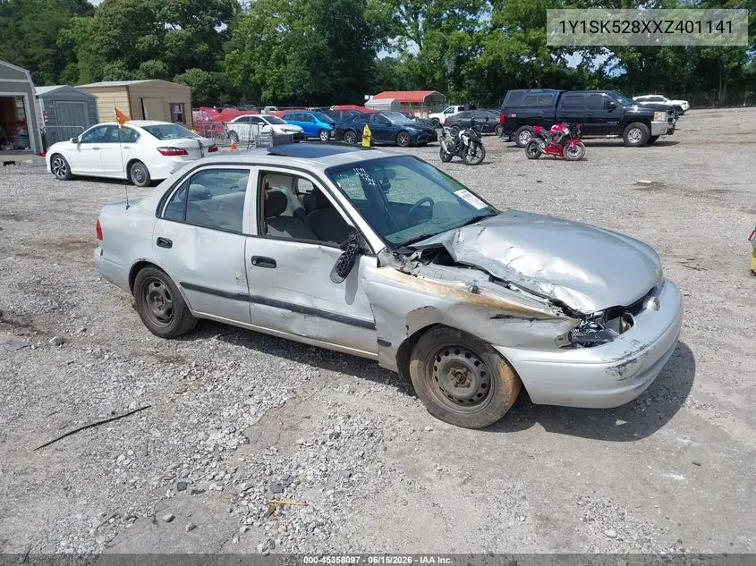 1999 Chevrolet Prizm VIN: 1Y1SK528XXZ401141 Lot: 45358097