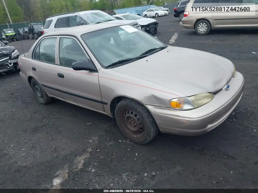 2001 Chevrolet Prizm VIN: 1Y1SK52881Z442603 Lot: 45418276