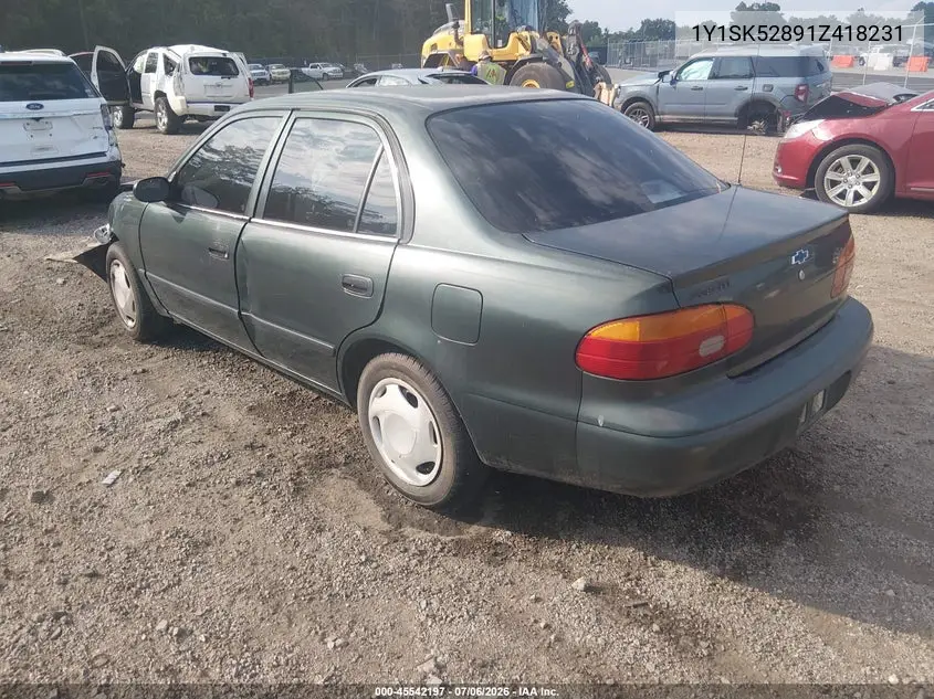 2001 Chevrolet Prizm VIN: 1Y1SK52891Z418231 Lot: 45542197
