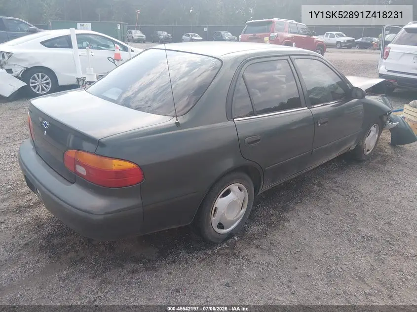 2001 Chevrolet Prizm VIN: 1Y1SK52891Z418231 Lot: 45542197