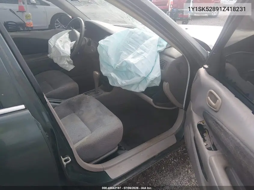 2001 Chevrolet Prizm VIN: 1Y1SK52891Z418231 Lot: 45542197