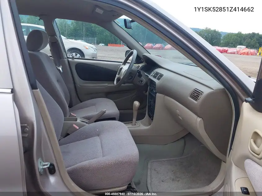2001 Chevrolet Prizm VIN: 1Y1SK52851Z414662 Lot: 45587940