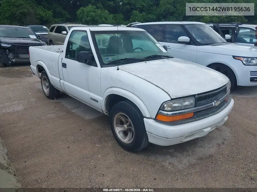 1998 Chevrolet S-10 Ls Fleetside VIN: 1GCCS1442W8195636 Lot: 45165571
