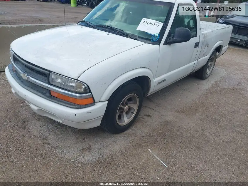 1998 Chevrolet S-10 Ls Fleetside VIN: 1GCCS1442W8195636 Lot: 45165571
