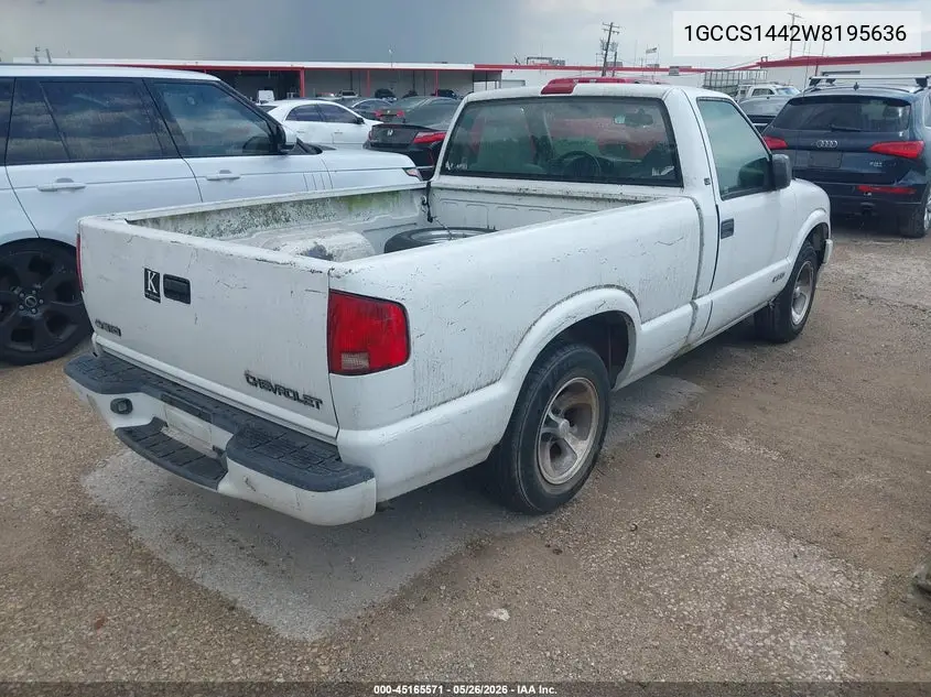 1998 Chevrolet S-10 Ls Fleetside VIN: 1GCCS1442W8195636 Lot: 45165571