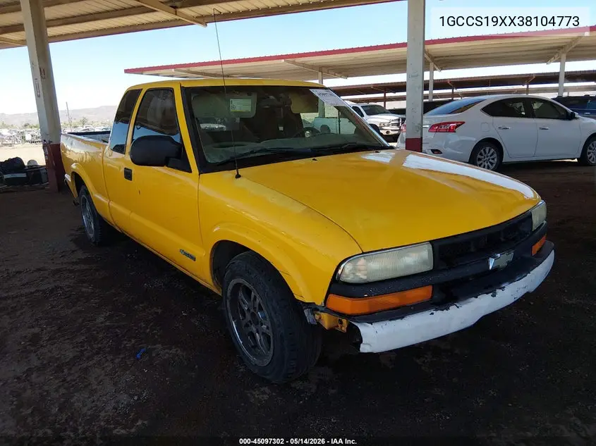 2003 Chevrolet S-10 Ls VIN: 1GCCS19XX38104773 Lot: 45097302