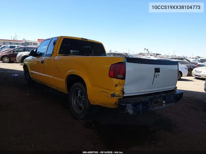 2003 Chevrolet S-10 Ls VIN: 1GCCS19XX38104773 Lot: 45097302