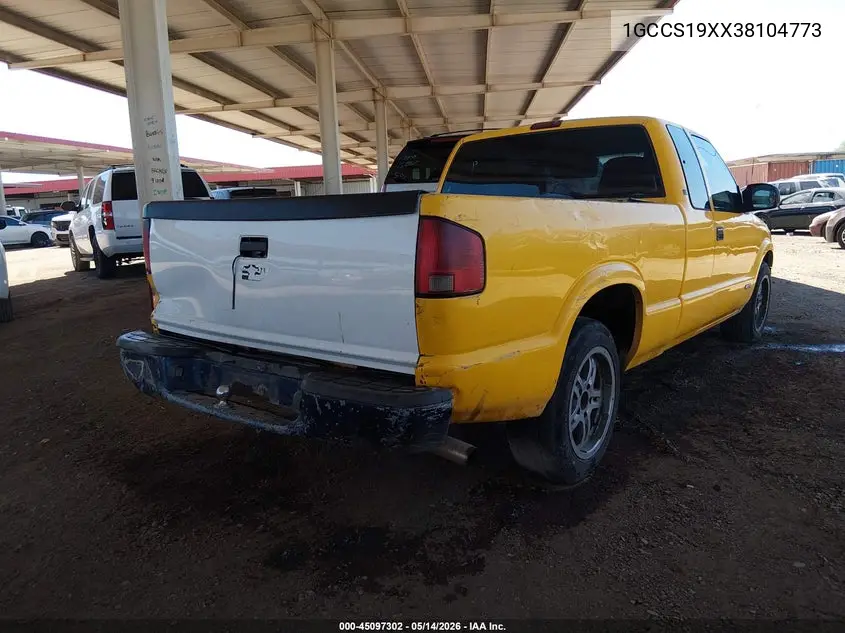 2003 Chevrolet S-10 Ls VIN: 1GCCS19XX38104773 Lot: 45097302