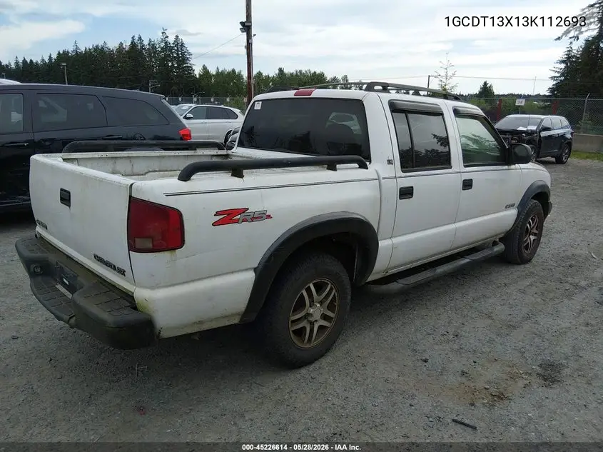 2003 Chevrolet S-10 Ls VIN: 1GCDT13X13K112693 Lot: 45226614