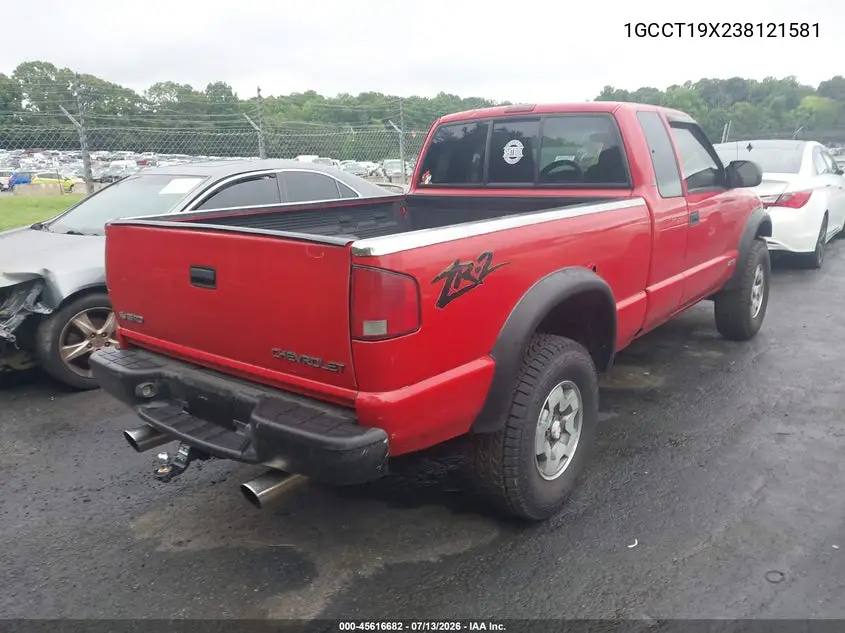 2003 Chevrolet S-10 Ls VIN: 1GCCT19X238121581 Lot: 45616682