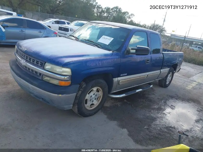 2GCEC19T3Y1271912 2000 Chevrolet Silverado 1500 Ls