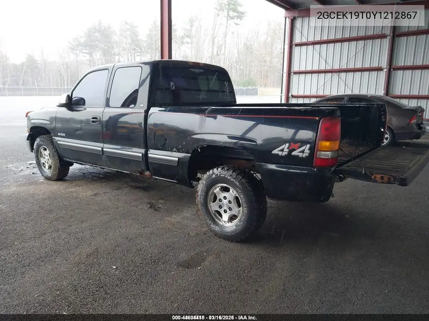 2GCEK19T0Y1212867 2000 Chevrolet Silverado 1500 Ls