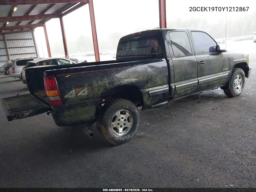 2GCEK19T0Y1212867 2000 Chevrolet Silverado 1500 Ls
