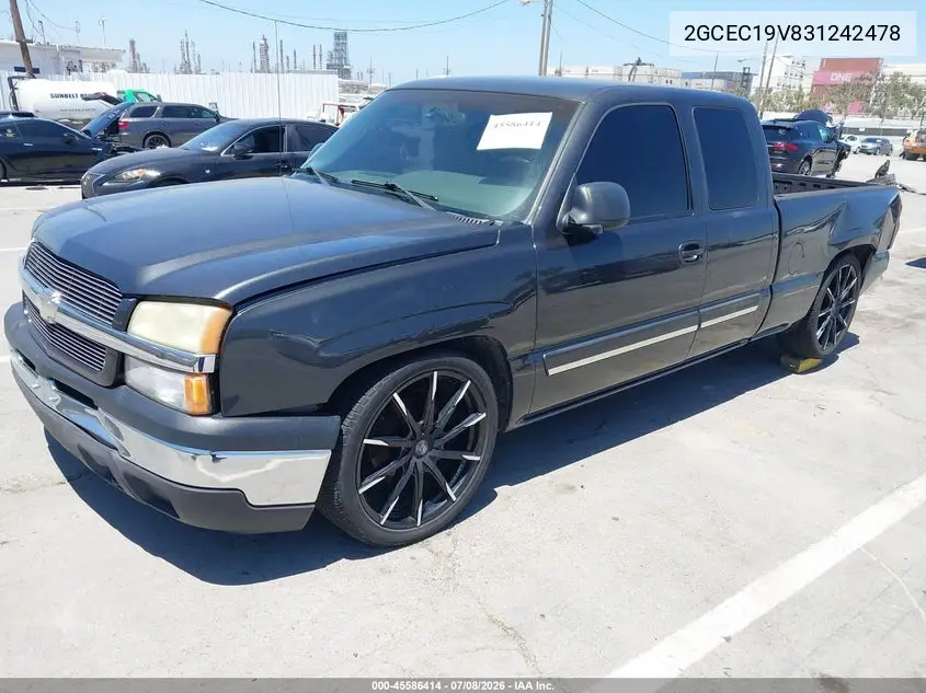 2003 Chevrolet Silverado 1500 Ls VIN: 2GCEC19V831242478 Lot: 45586414