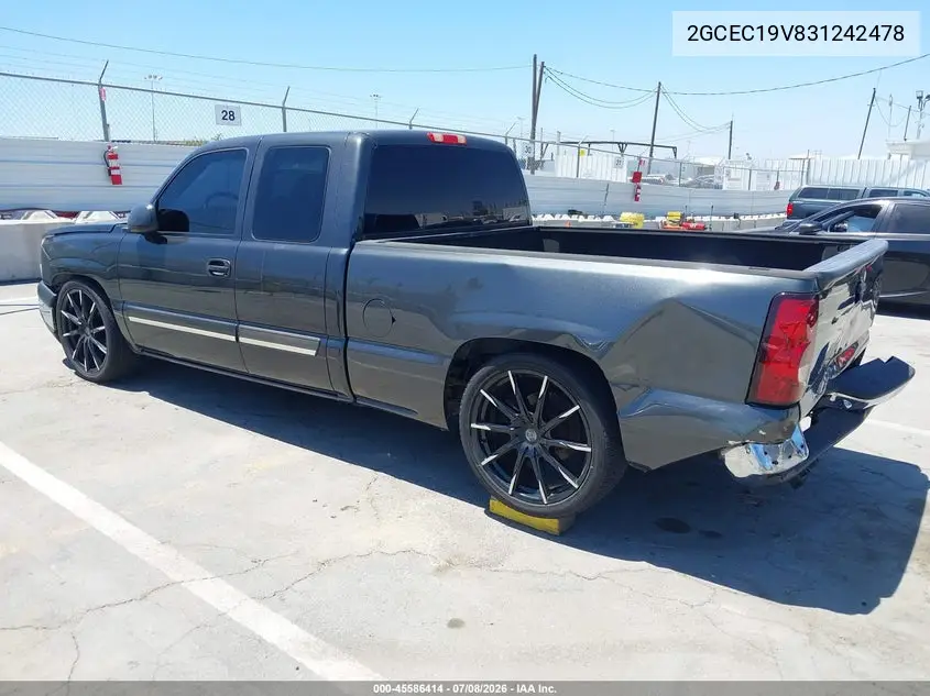 2003 Chevrolet Silverado 1500 Ls VIN: 2GCEC19V831242478 Lot: 45586414