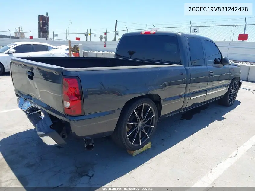 2003 Chevrolet Silverado 1500 Ls VIN: 2GCEC19V831242478 Lot: 45586414
