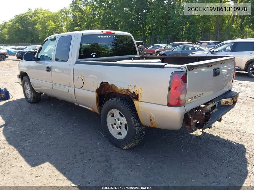 2006 Chevrolet Silverado 1500 Lt1 VIN: 2GCEK19V861310978 Lot: 45581767