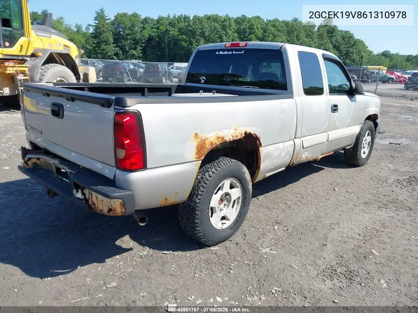2006 Chevrolet Silverado 1500 Lt1 VIN: 2GCEK19V861310978 Lot: 45581767
