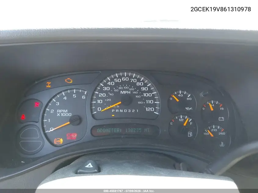 2006 Chevrolet Silverado 1500 Lt1 VIN: 2GCEK19V861310978 Lot: 45581767