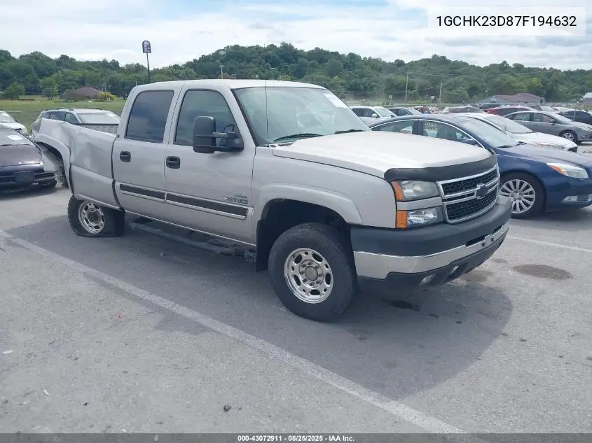 1GCHK23D87F194632 2007 Chevrolet Silverado 2500Hd Classic Lt1