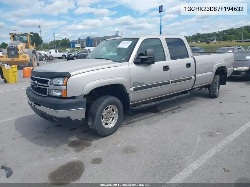 1GCHK23D87F194632 2007 Chevrolet Silverado 2500Hd Classic Lt1